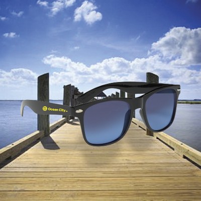 Ocean Gradient Malibu Sunglasses Black with Blue