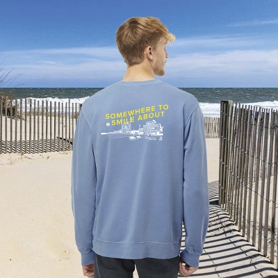 Somewhere to Smile About Crew Fleece Light Blue