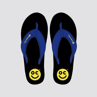 Ladies Local Style Flip Flops Black/Royal