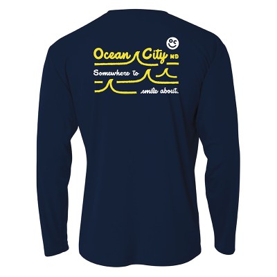 Performance Long Sleeve Script Tee Navy