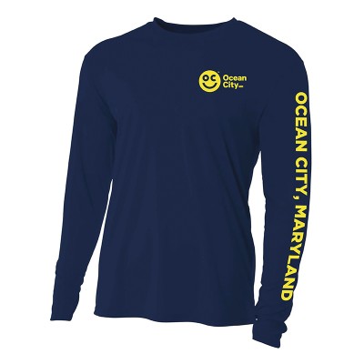 Performance Long Sleeve Script Tee Navy