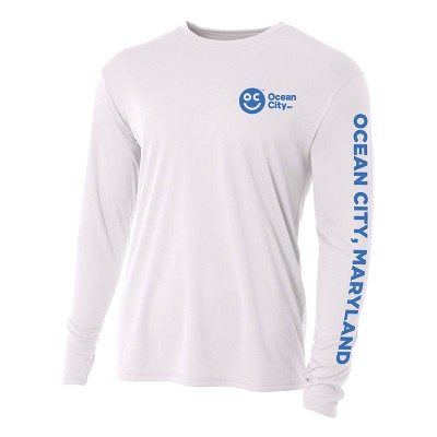 Performance Long Sleeve Script Tee White