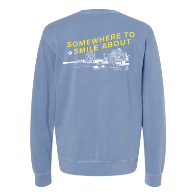 Somewhere to Smile About Crew Fleece Light Blue