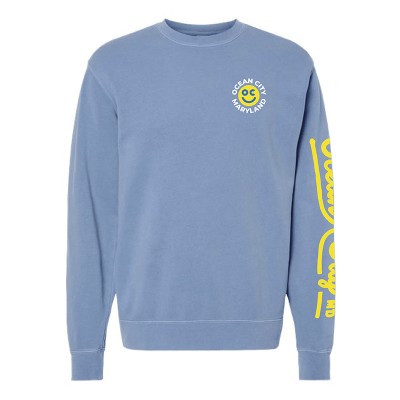 Somewhere to Smile About Crew Fleece Light Blue